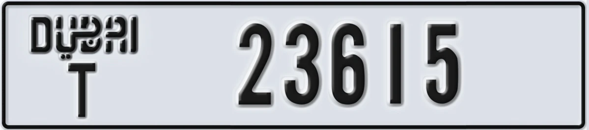 UAE License Plate Dubai T 23615