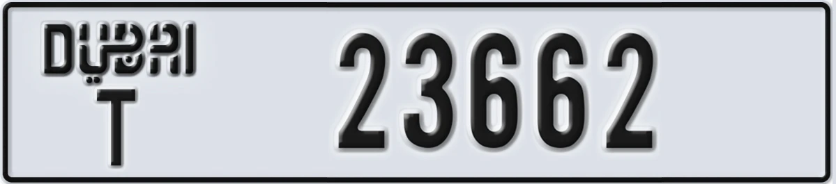 UAE License Plate Dubai T 23662