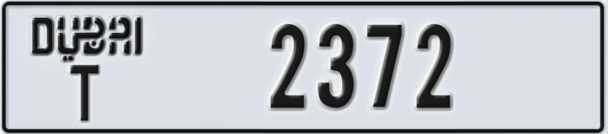 UAE License Plate Dubai T 2372
