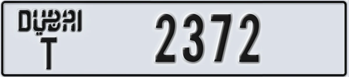 UAE License Plate Dubai T 2372