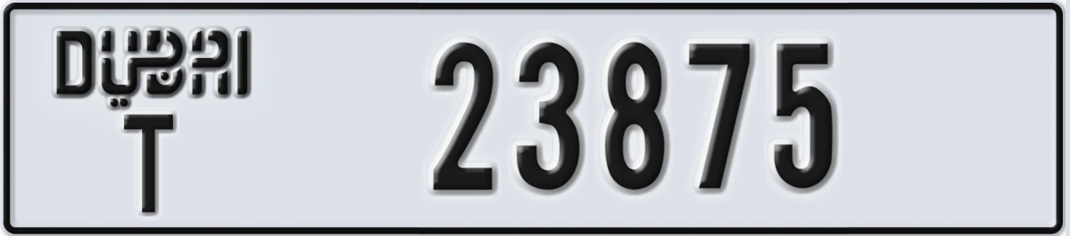 UAE License Plate Dubai T 23875