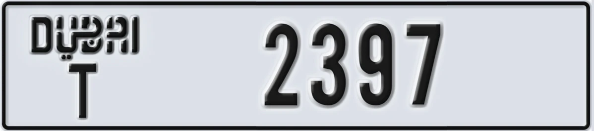 UAE License Plate Dubai T 2397