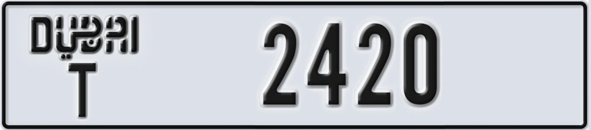 UAE License Plate Dubai T 2420