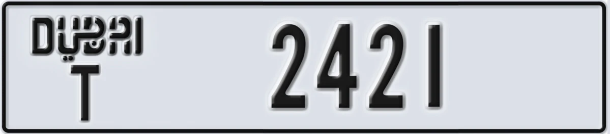 UAE License Plate Dubai T 2421