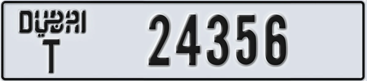 UAE License Plate Dubai T 24356
