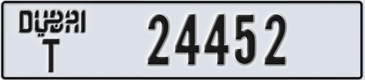 UAE License Plate Dubai T 24452