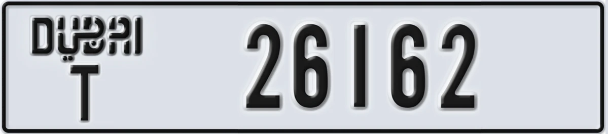 UAE License Plate Dubai T 26162