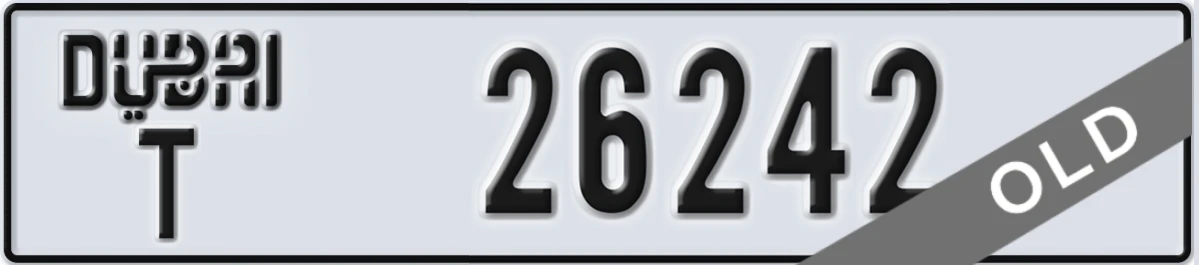 UAE License Plate Dubai T 26242