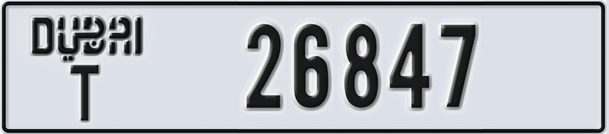 UAE License Plate Dubai T 26847