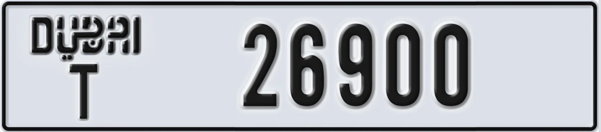UAE License Plate Dubai T 26900