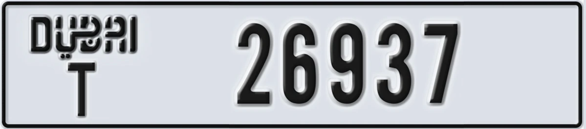 UAE License Plate Dubai T 26937