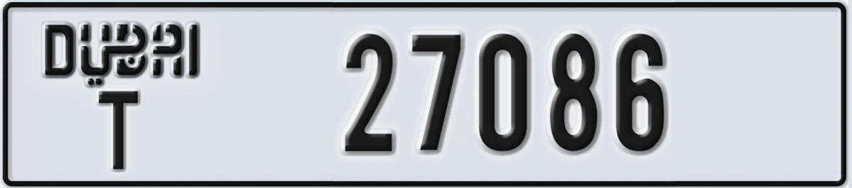 UAE License Plate Dubai T 27086