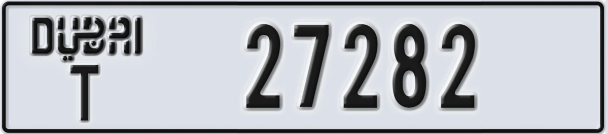 UAE License Plate Dubai T 27282