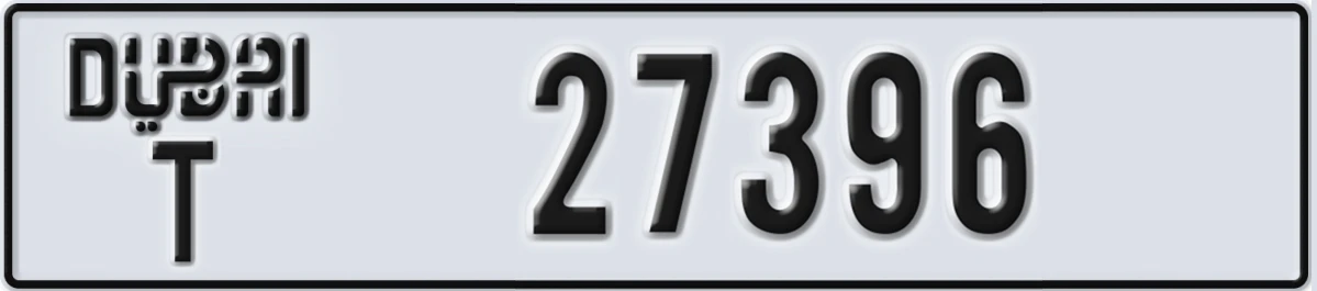 UAE License Plate Dubai T 27396