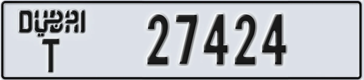 UAE License Plate Dubai T 27424