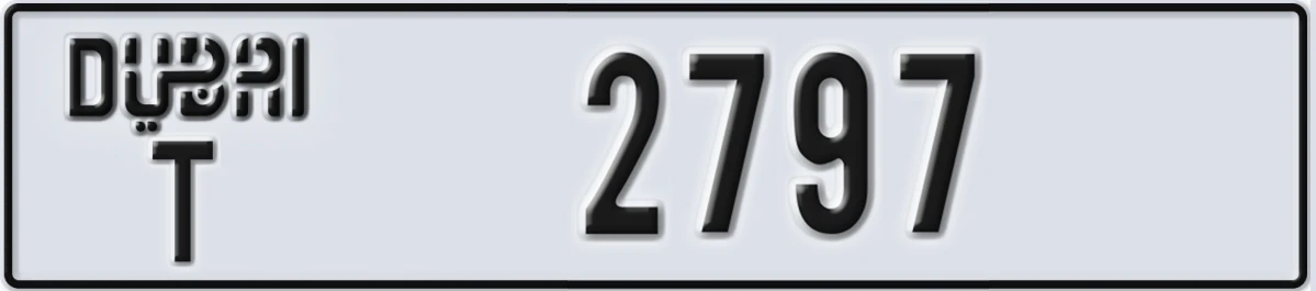 UAE License Plate Dubai T 2797
