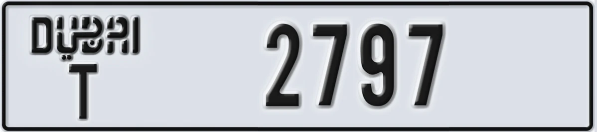 UAE License Plate Dubai T 2797