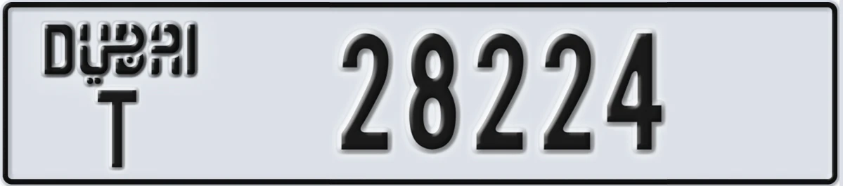 UAE License Plate Dubai T 28224