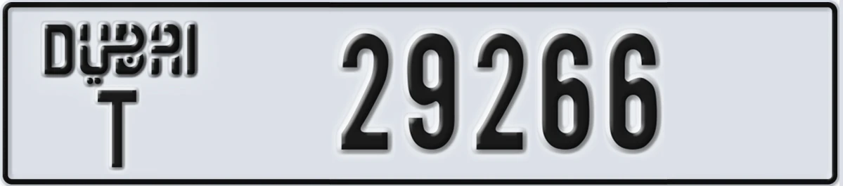 UAE License Plate Dubai T 29266