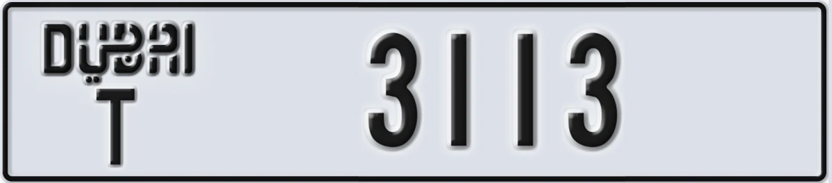 UAE License Plate Dubai T 3113