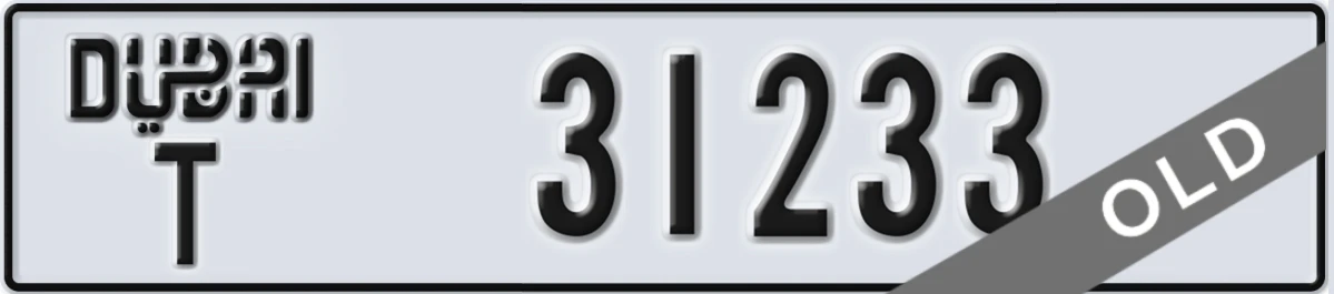 UAE License Plate Dubai T 31233