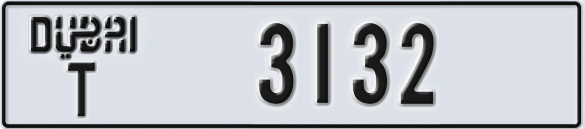 UAE License Plate Dubai T 3132