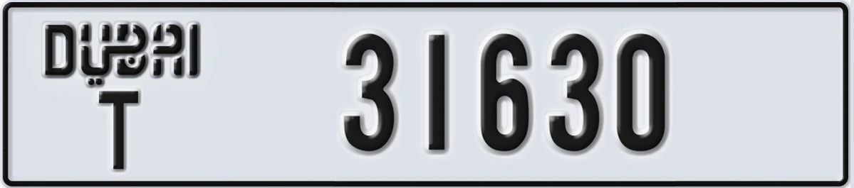 UAE License Plate Dubai T 31630