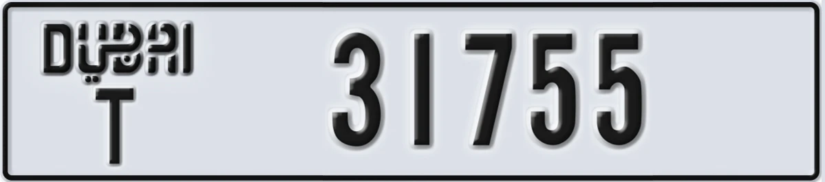 UAE License Plate Dubai T 31755