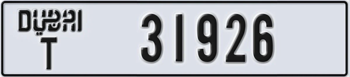 UAE License Plate Dubai T 31926