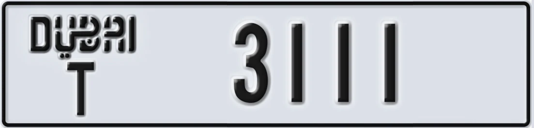 UAE License Plate Dubai T 31X11