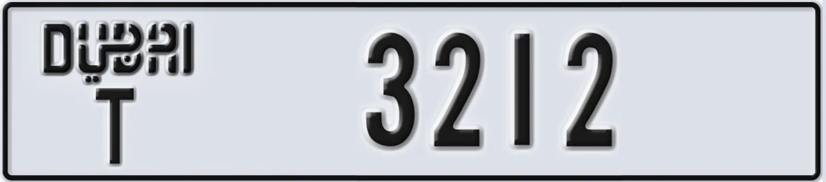 UAE License Plate Dubai T 3212