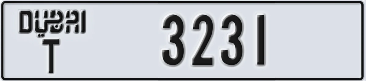 UAE License Plate Dubai T 3231