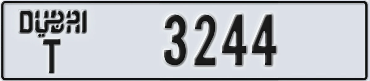 UAE License Plate Dubai T 3244