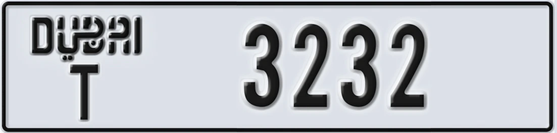 UAE License Plate Dubai T 32X32