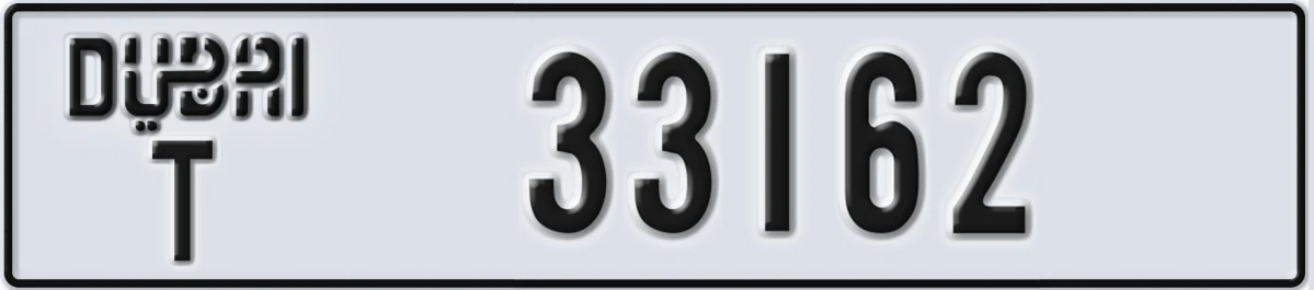UAE License Plate Dubai T 33162