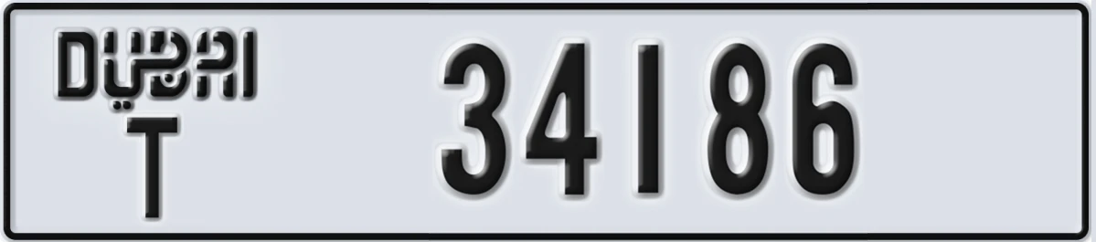 UAE License Plate Dubai T 34186