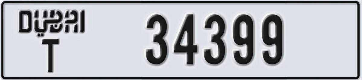 UAE License Plate Dubai T 34399