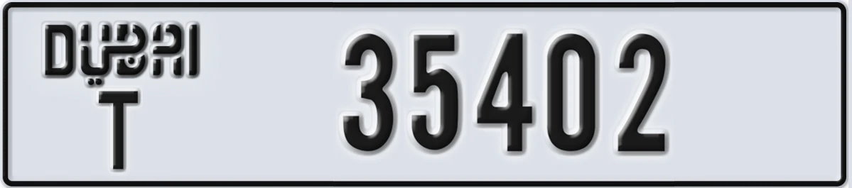 UAE License Plate Dubai T 35402