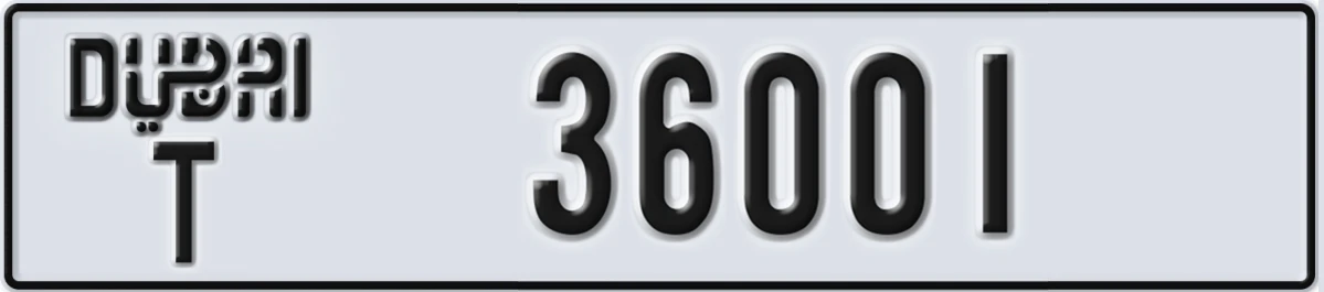 UAE License Plate Dubai T 36001