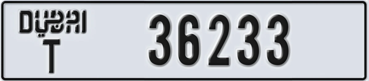 UAE License Plate Dubai T 36233