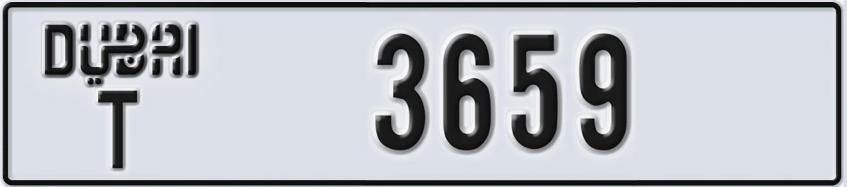 UAE License Plate Dubai T 3659