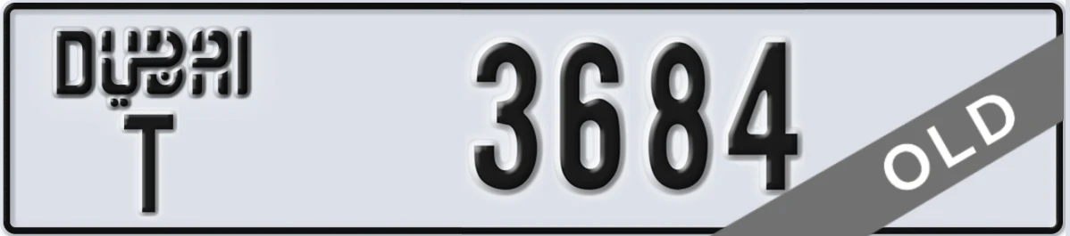 UAE License Plate Dubai T 3684