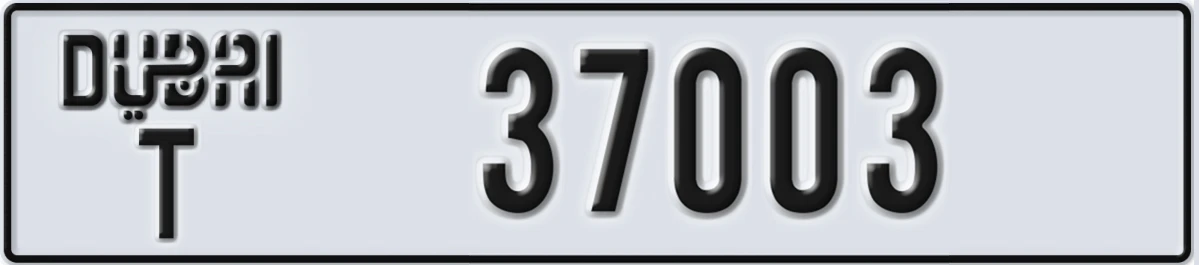 UAE License Plate Dubai T 37003