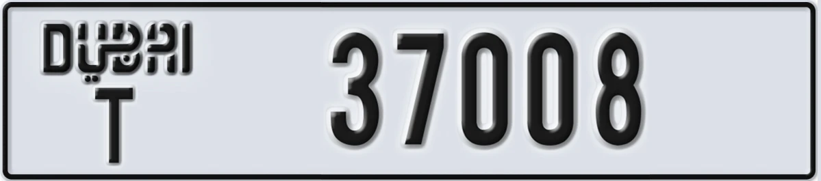 UAE License Plate Dubai T 37008