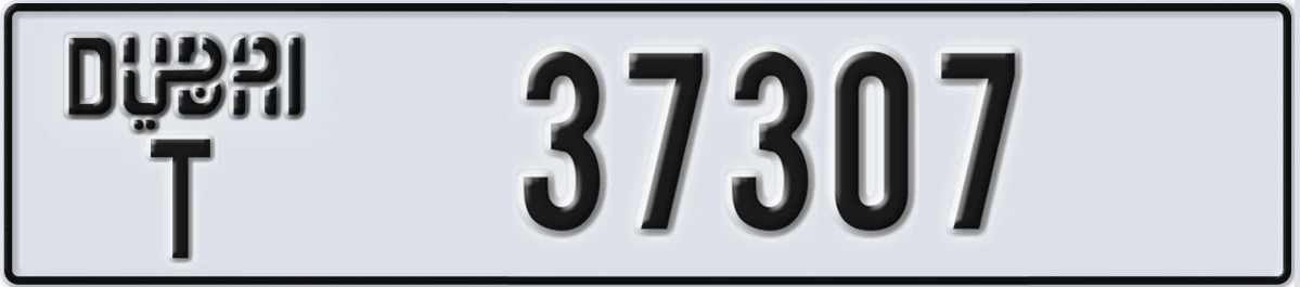 UAE License Plate Dubai T 37307