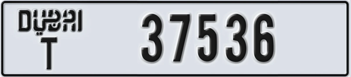 UAE License Plate Dubai T 37536
