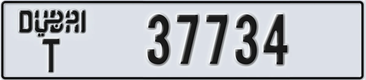 UAE License Plate Dubai T 37734
