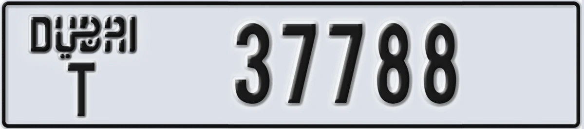 UAE License Plate Dubai T 37788