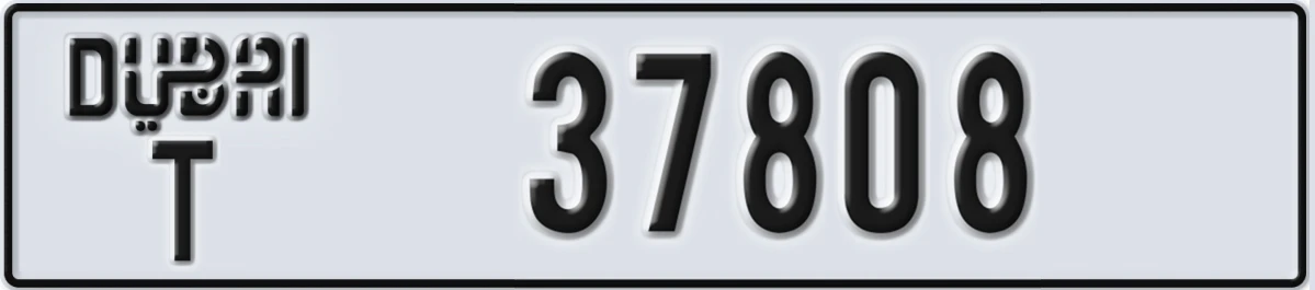 UAE License Plate Dubai T 37808