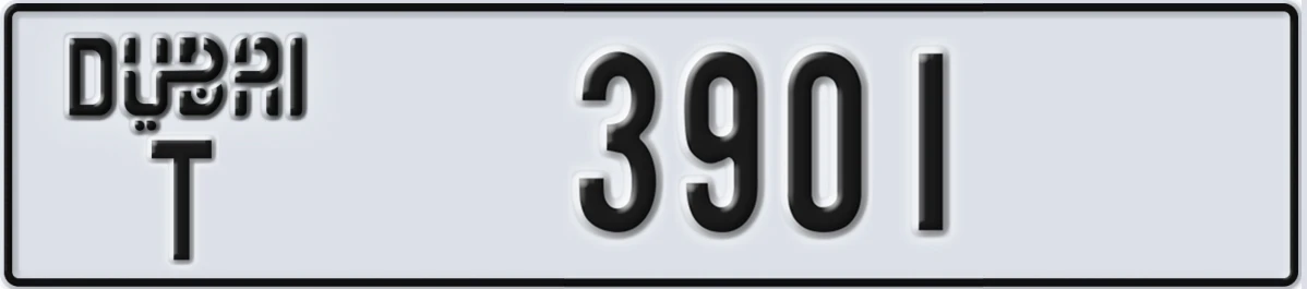 UAE License Plate Dubai T 3901